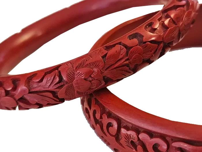 Vintage Cinnabar Bangles