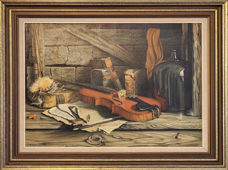 New Zealand Art: Co Jansen Painting - Violin