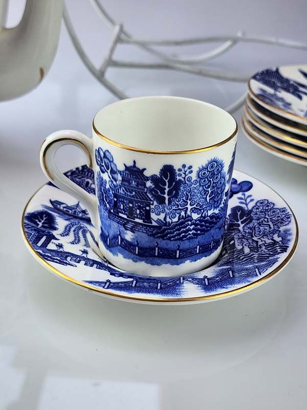China & Ceramics: Coalport Blue Willow Coffee Set