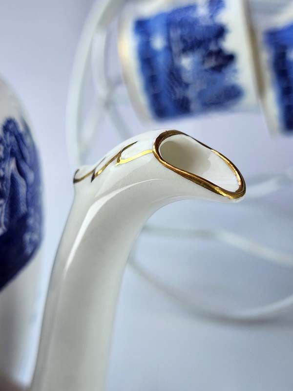 China & Ceramics: Coalport Blue Willow Coffee Set