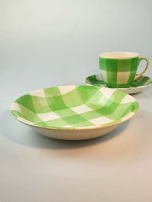 Crown Lynn: Crown Lynn Green Tartan Gingham