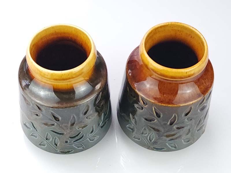 NZ Pottery: Crown Lynn - Spray Leaf Vases