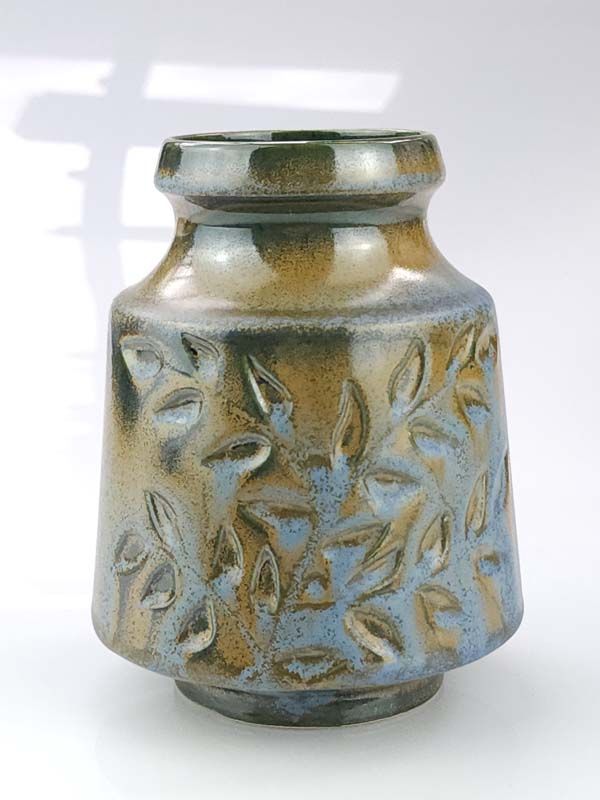 Crown Lynn - Spray Leaf Blue Stone Vase