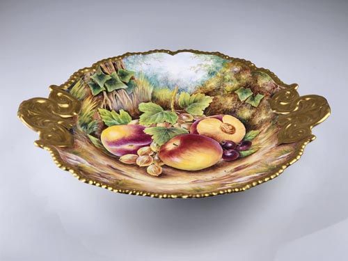 Royal Worcester: Large David Fuller Fallen Fruit Bowl