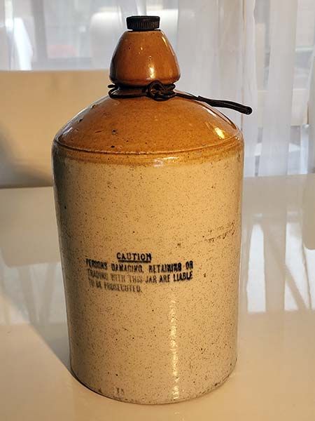 Antiques: Sharpe Bros demijohn