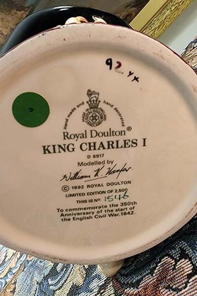 Royal Doulton: King Charles I  D6917 - Royal Doulton Character Jug