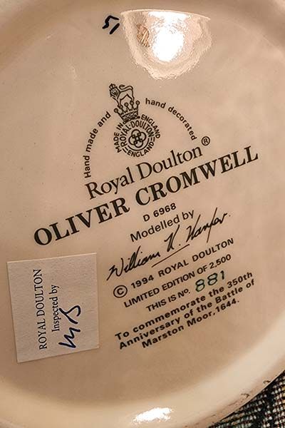 Character Jugs: Oliver Cromwell D6968 - Royal Doulton Character Jug