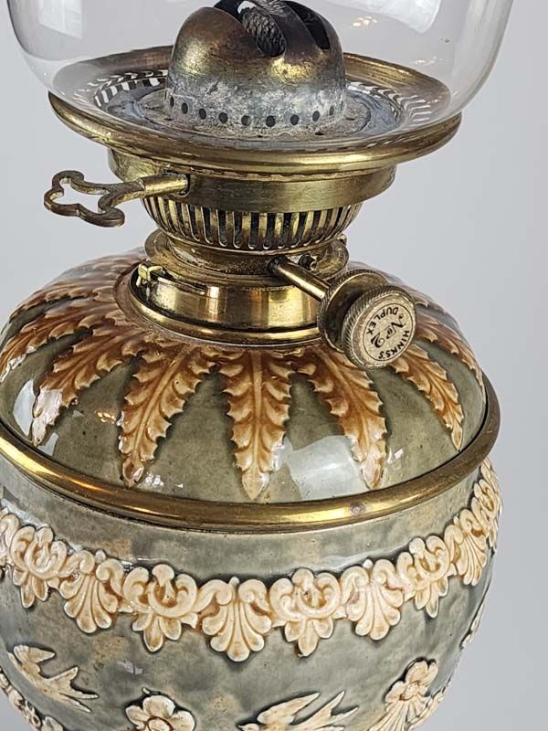 Antique Art Nouveau Kerosene Lamp