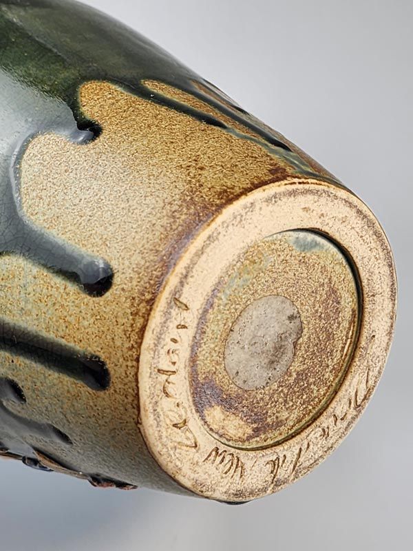 NZ Pottery: Dovedale pottery vase - butterfly