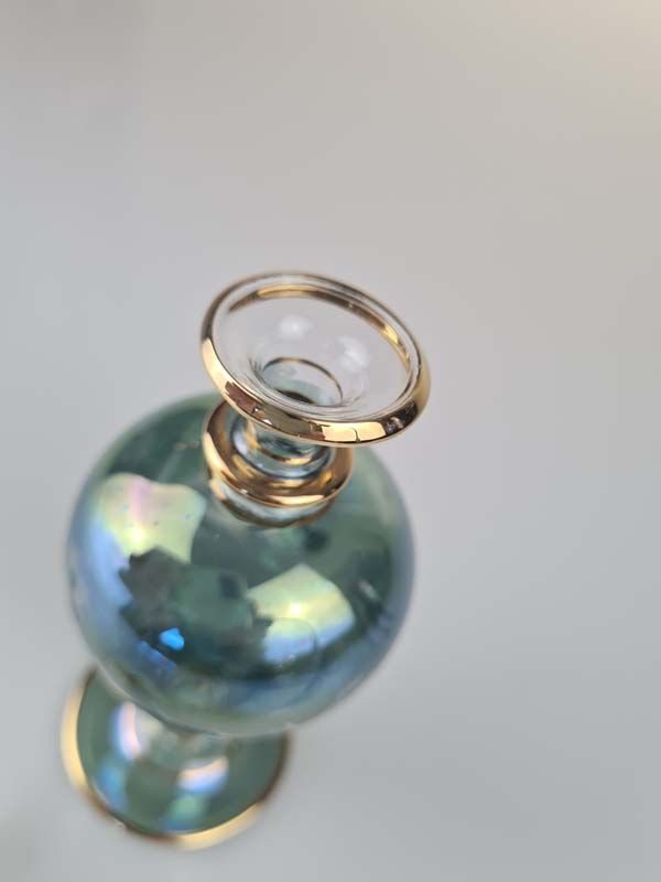 Glass: Iridescent Egyptian glass perfume bottle