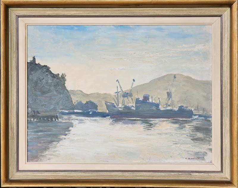 New Zealand Art: George Genet - Early Morning Lyttelton