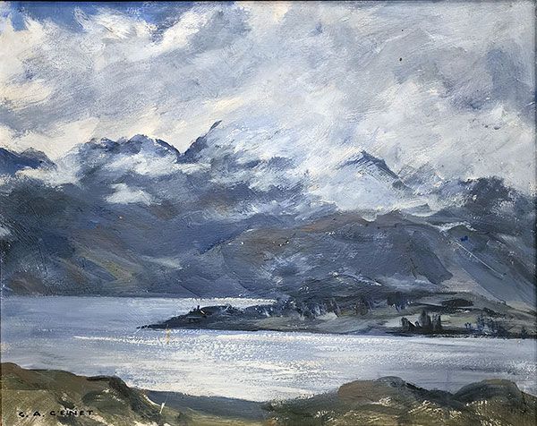 New Zealand Art: George Genet Painting - Lake Wanaka