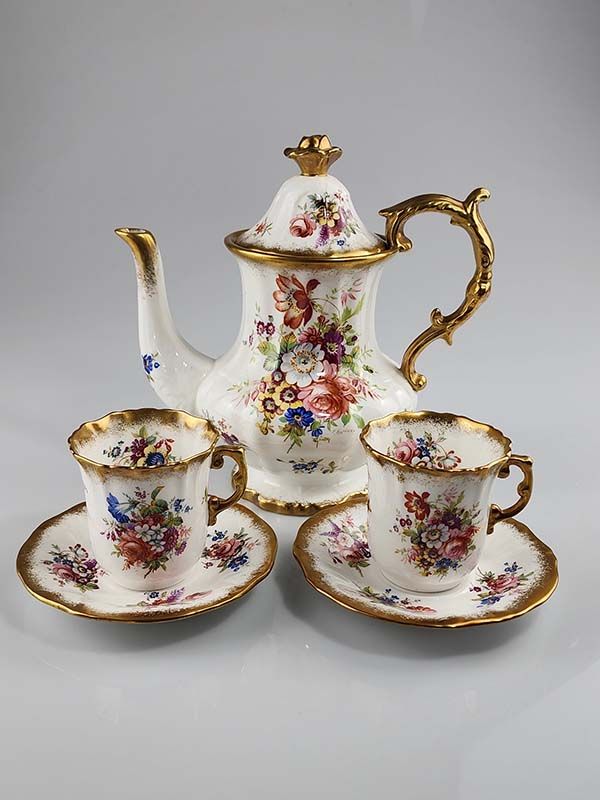 China & Ceramics: Hammersley Lady Patricia Coffee Set