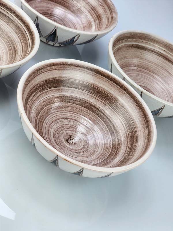 NZ Pottery: Hanmer pottery bowls (four)