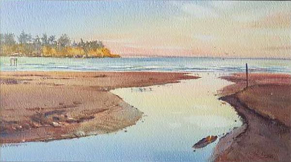 New Zealand Art: John Brasell Caroline Bay Dawn