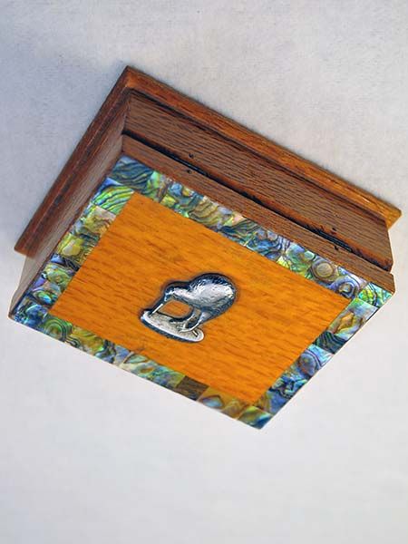 Wooden items: Kiwiana paua kiwi box