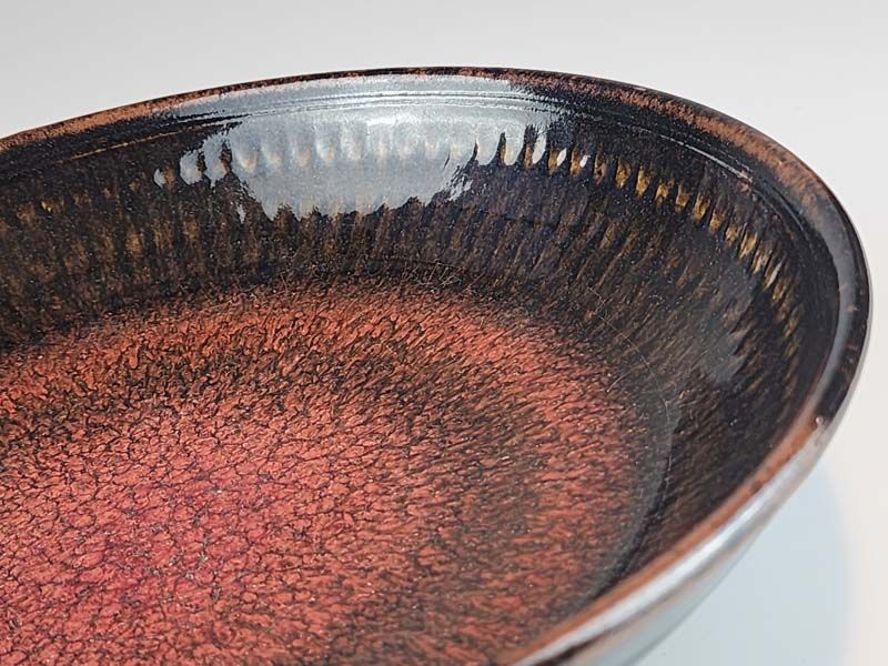 NZ Pottery: Len Castle - Brown Red Bowl 