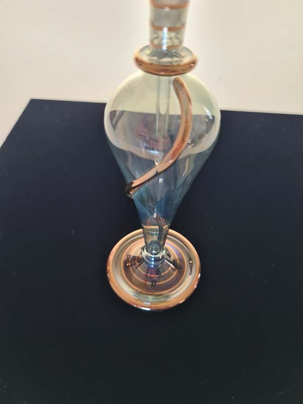 Glass: Iridescent Egyptian glass perfume bottle