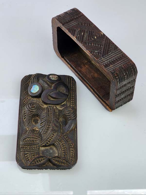 Wooden items: Maori Tiki Carved Box