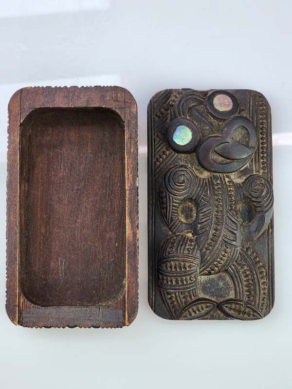 Wooden items: Maori Tiki Carved Box