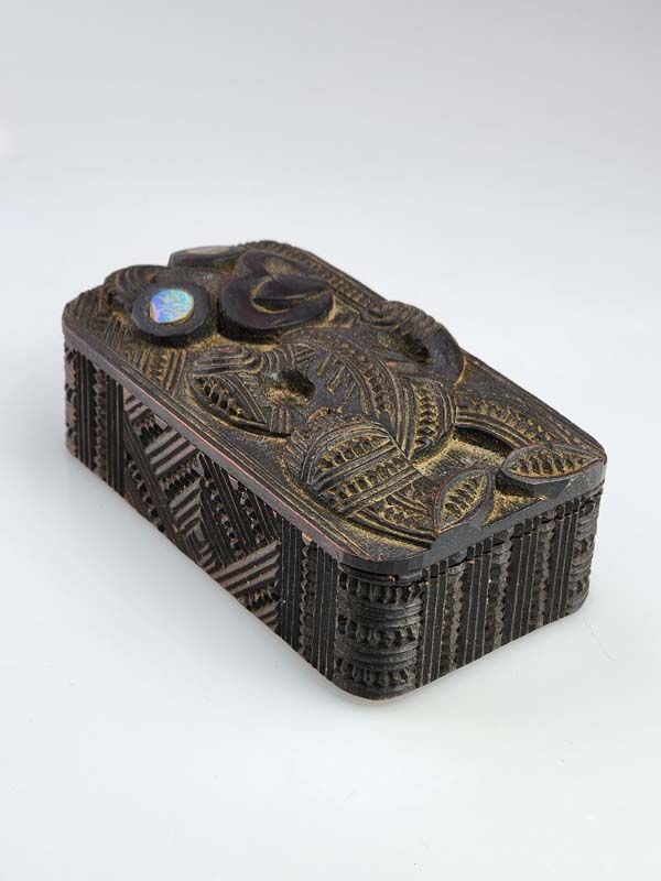 Wooden items: Maori Tiki Carved Box