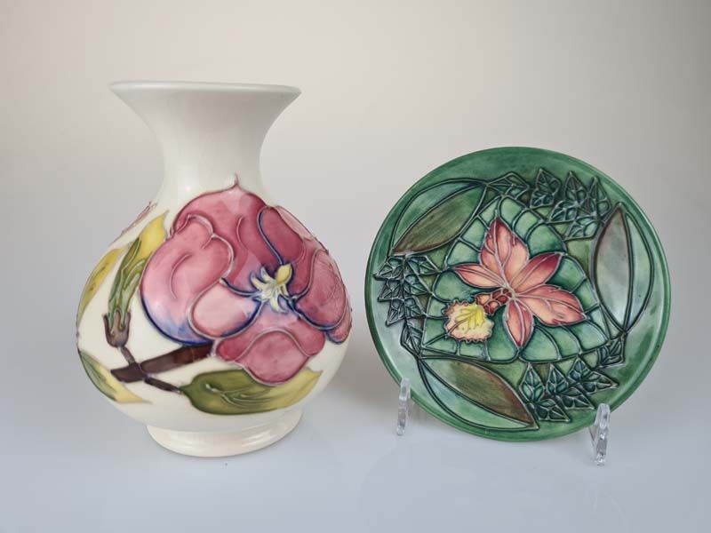 Moorcroft: Moorcorft - Flower Vase and Dish