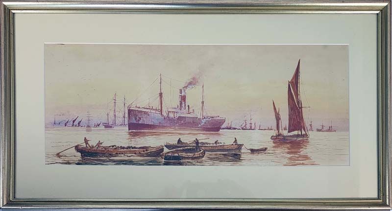 International Art: Herbert R Cole - Ships in harbour
