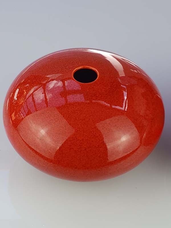 NZ Pottery: Peter Collis Red Orb Vases