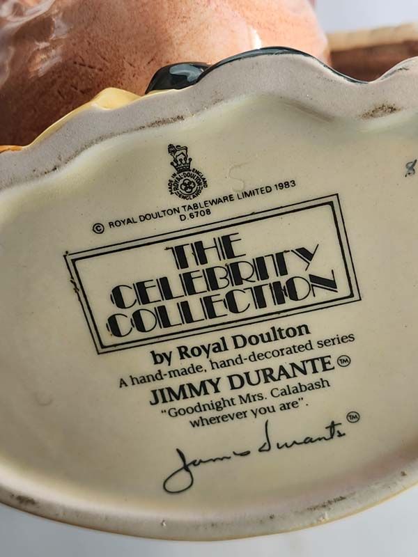 Character Jugs: Jimmy Durante D6708 - Royal Doulton Character Jug