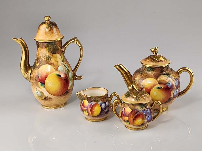 China & Ceramics: Royal Worcester Miniature Set - Fruit