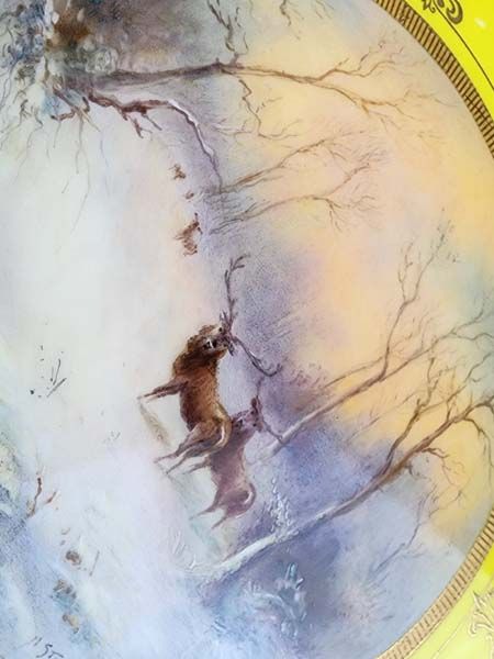 Royal Worcester: Royal Worcester Stinton Yellow Deer Plate