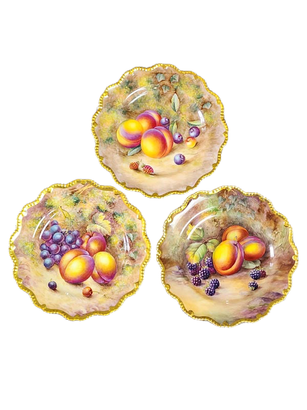Royal Worcester Plates, heavy gilt.