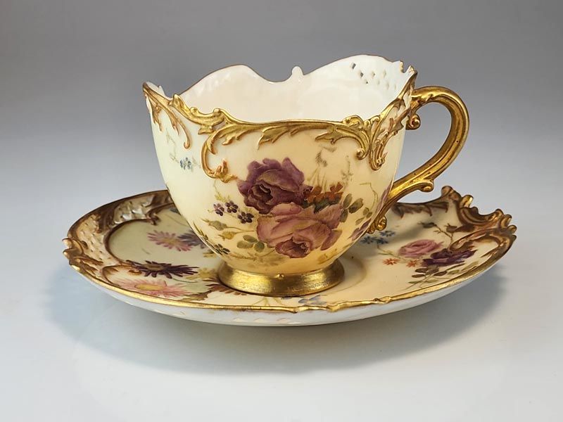 Royal Worcester Cup &amp; Saucer - Roses