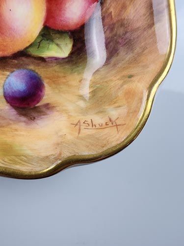 China & Ceramics: Royal Worcester Square Dish - Fruit