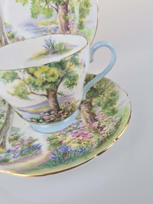 China & Ceramics: Shelley China - Trio Woodland