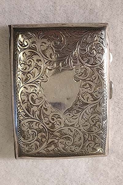 Silver cigarette case - Birmingham 1924