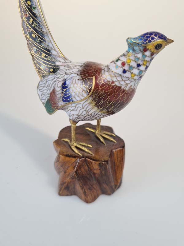 Asian items: Chinese cloisonné pheasant