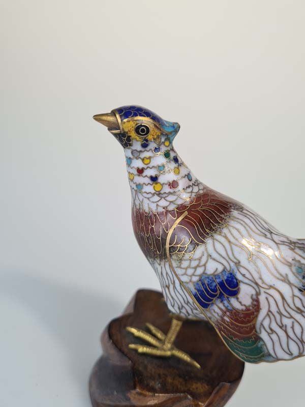 Asian items: Chinese cloisonné pheasant