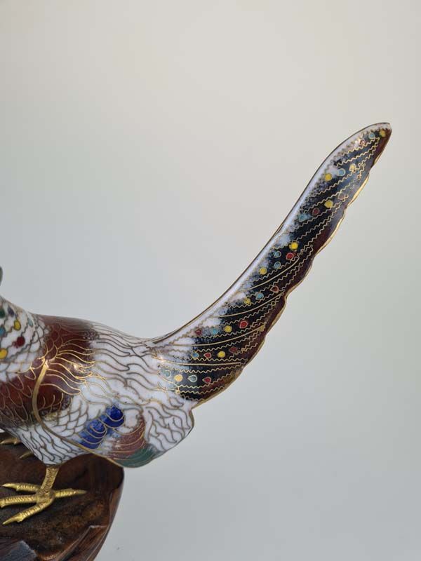 Asian items: Chinese cloisonné pheasant