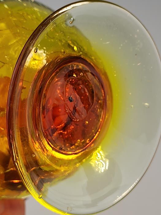 Glass: Kanawha Amberina Crackle Glass Ewer