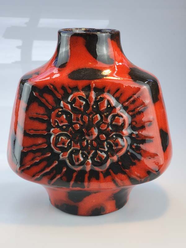 Red West Germany Pottery Vase