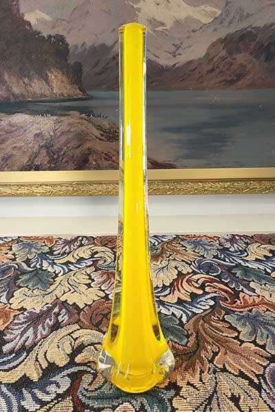 Yellow glass vase